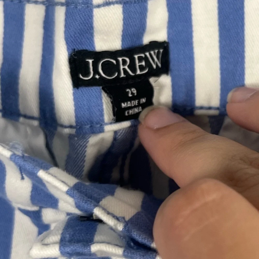 J Crew Slim demi-boot chino pant in stripe BR186 Size 29